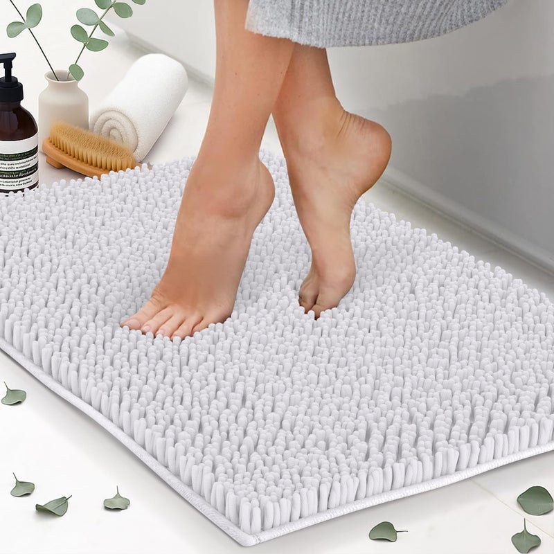 ITSOFT Chenille Bath Mats, Plush Absorbent Bath Mats Quick Dry, Soft & Machine Washable, Non Slip Carpet for Bathroom, Thick Bathroom Rugs, Shower Restroom Rug Mat, Alfombras De BaÃ±o, Bathrugs Matts,34"x21" - Image 1